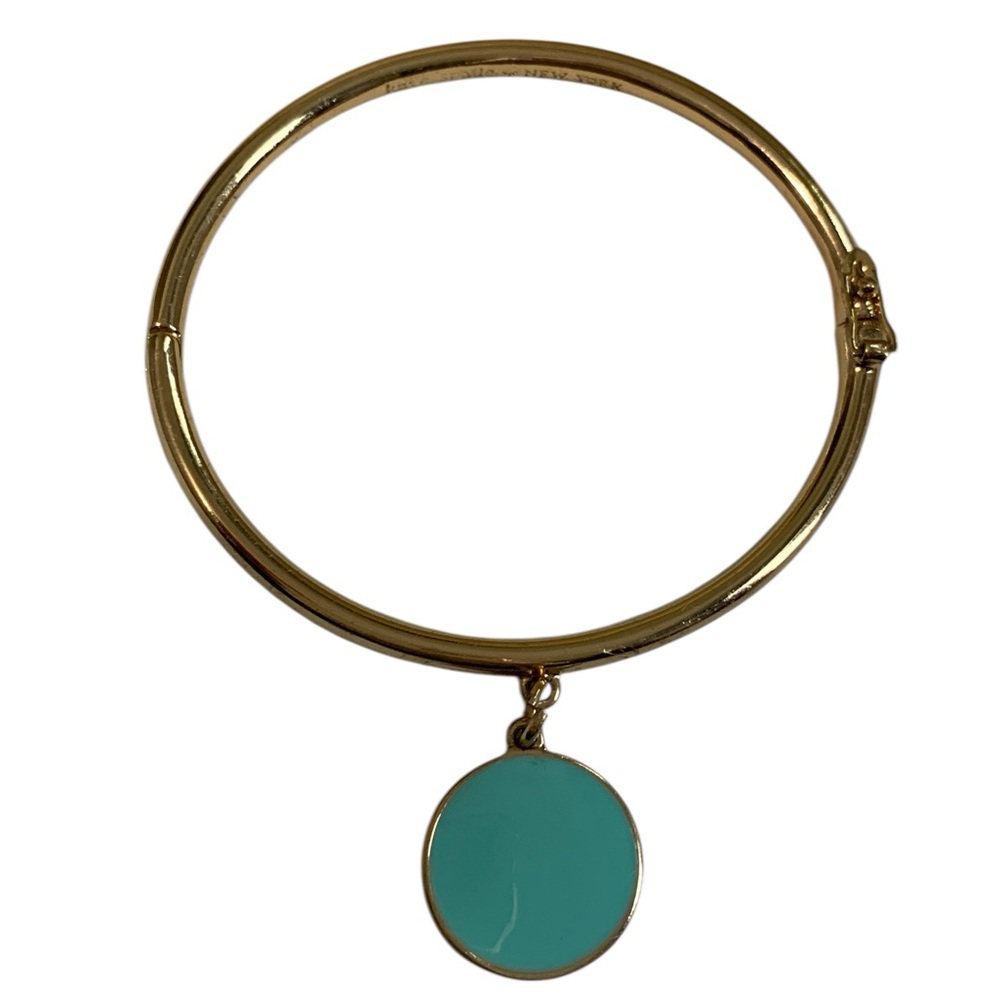 Kate Spade Something Blue Gold Bangle Bracelet with Turquoise Charm